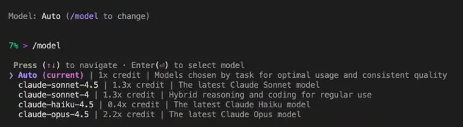 O /model no Kiro CLI: modo Auto e os modelos Claude, cada um com seu consumo de créditos